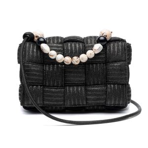 Bolsa Tressê Palha Crossbody/Tiracolo Com Alça Multifuncional Preto