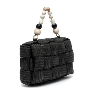Bolsa Tressê Palha Crossbody/Tiracolo Com Alça Multifuncional Preto