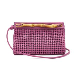 Bolsa Pouch Tressê Couro Natural Orquidea
