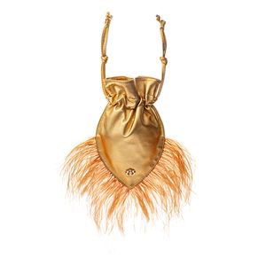 Amy Bag Em Plumas Ouro