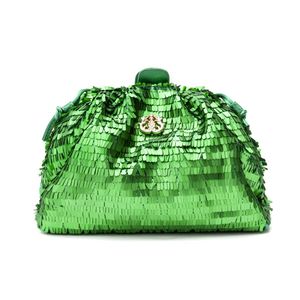 Bolsa Mini Pouch Em Paetê Verde Matte