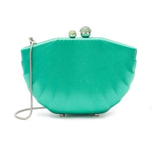 Bolsa Clutch Em Cetim Concha Verde
