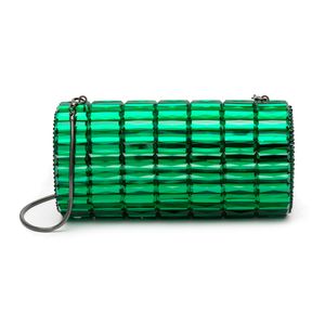 Clutch Baguete Maxi Cristais Verde