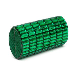 Clutch Baguete Maxi Cristais Verde