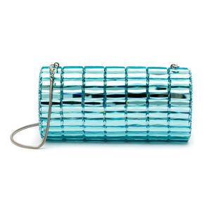 Clutch Baguete Maxi Cristais Cristais A  Turquesa