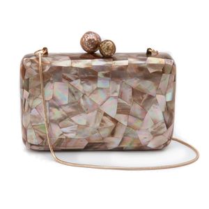 Bolsa Clutch Madrepérola Retangular Furta Rose