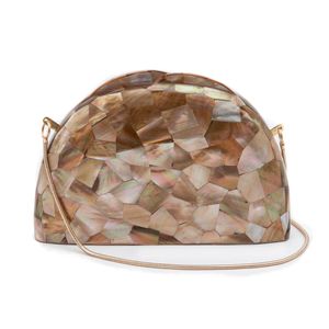 Bolsa Clutch Madrepérola Meia Lua Furta Rose