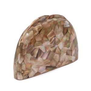 Bolsa Clutch Madrepérola Meia Lua Furta Rose