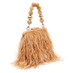 Bolsa Clutch De Plumas Reedition Ouro