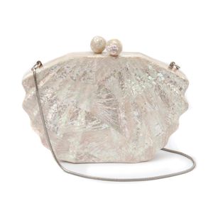 Bolsa Madrepérola  Em Formato Concha Madreclara