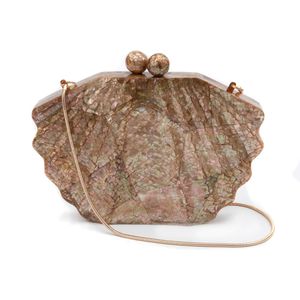 Bolsa Madrepérola  Em Formato Concha Furta Rose