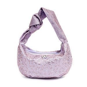 Mini Bolsa Elle Hobo Em Cristais Purple
