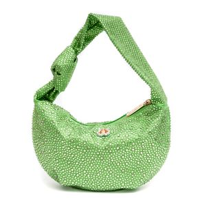 Mini Bolsa Elle Hobo Em Cristais Verde