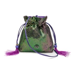 Bolsa Bucket Isla 20'S Em Malha Metálica Aurora Boreal