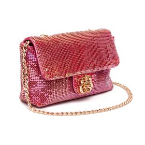 Bolsa Mini  Baguete Isla 20'S Em Malha Metálica Sunset