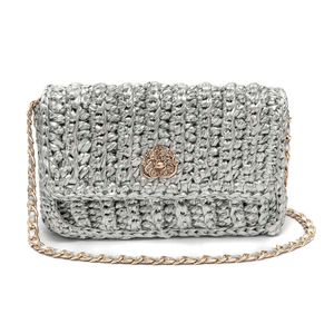 Bolsa Baguete Em Crochê - Gisele Prata
