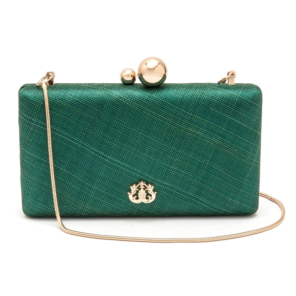 Bolsa-Clutch-em-Palha-e-Alca-de-Corrente-Esmeralda