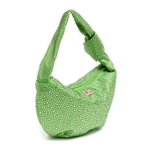 Mini Bolsa Elle Hobo Em Cristais Verde