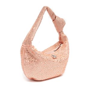 Mini Bolsa Elle Hobo Em Cristais Nude