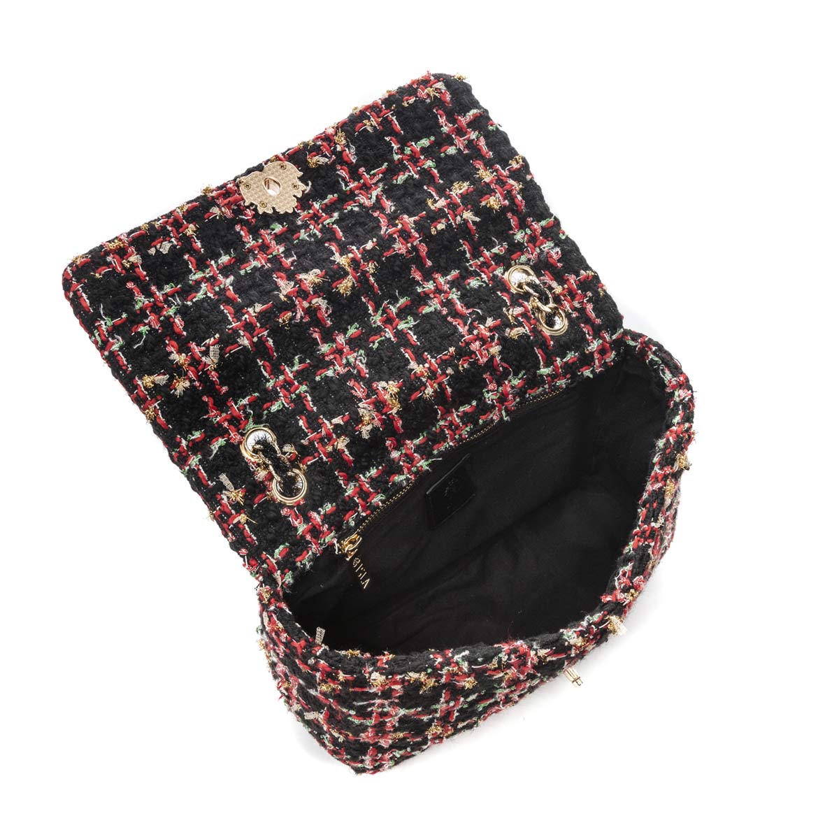 Bolsa-satchel-em-tweed--vermelho