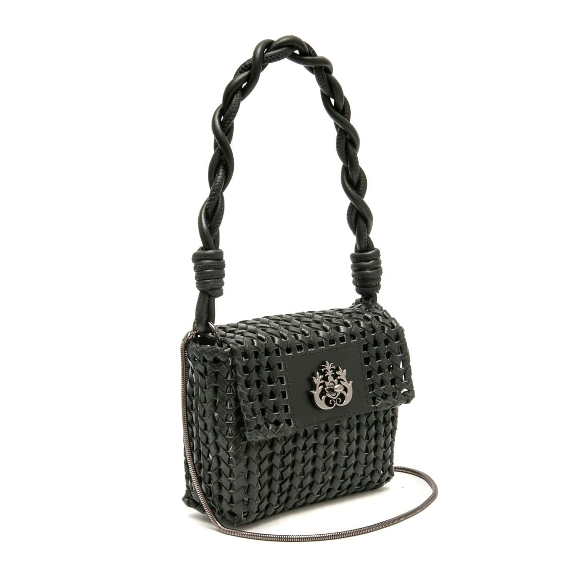 Mini-Bolsa-em-Tresse-de-Couro-Natural--Preto