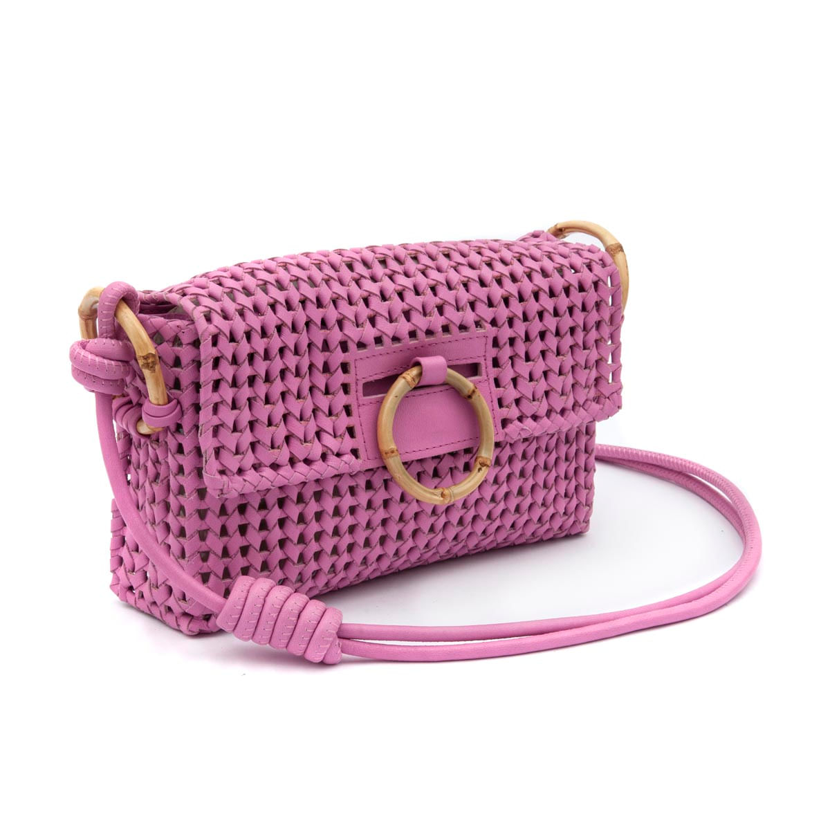 Bolsa-Baguete-em-Tresse-de-Couro-Natural-com-Alca-Regulavel-Pink-Gum