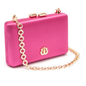 Bolsa Clutch Eva Em Cetim Pink