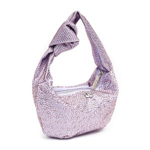 Mini Bolsa Elle Hobo Em Cristais Purple