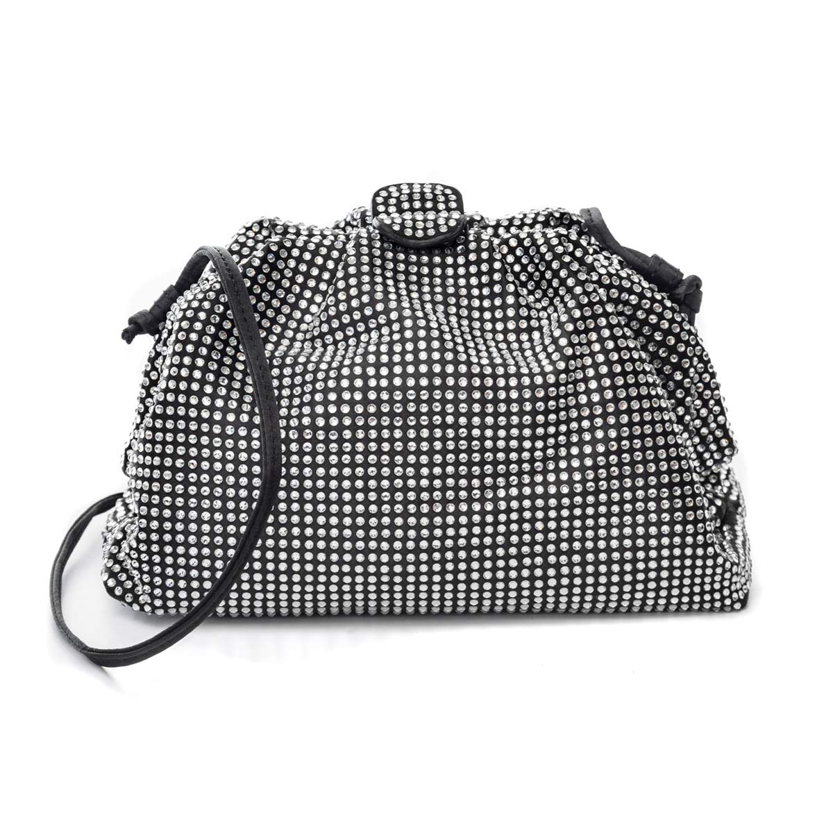 Bolsa-Mini-Pouch-em-Cristais-Preta