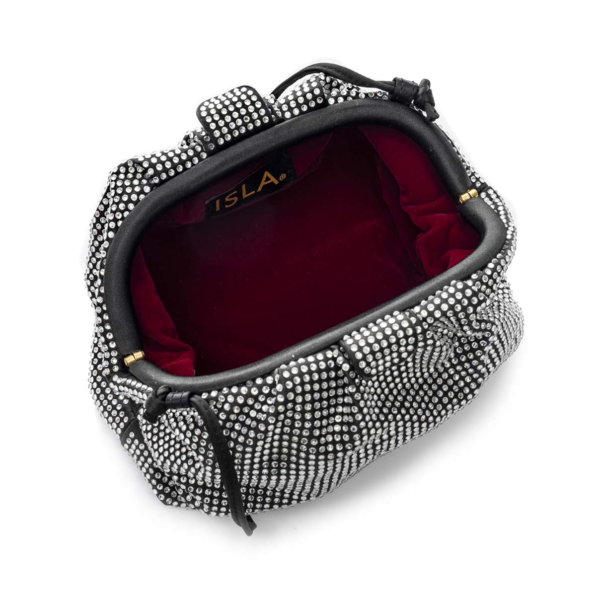 Bolsa-Mini-Pouch-em-Cristais-Preta