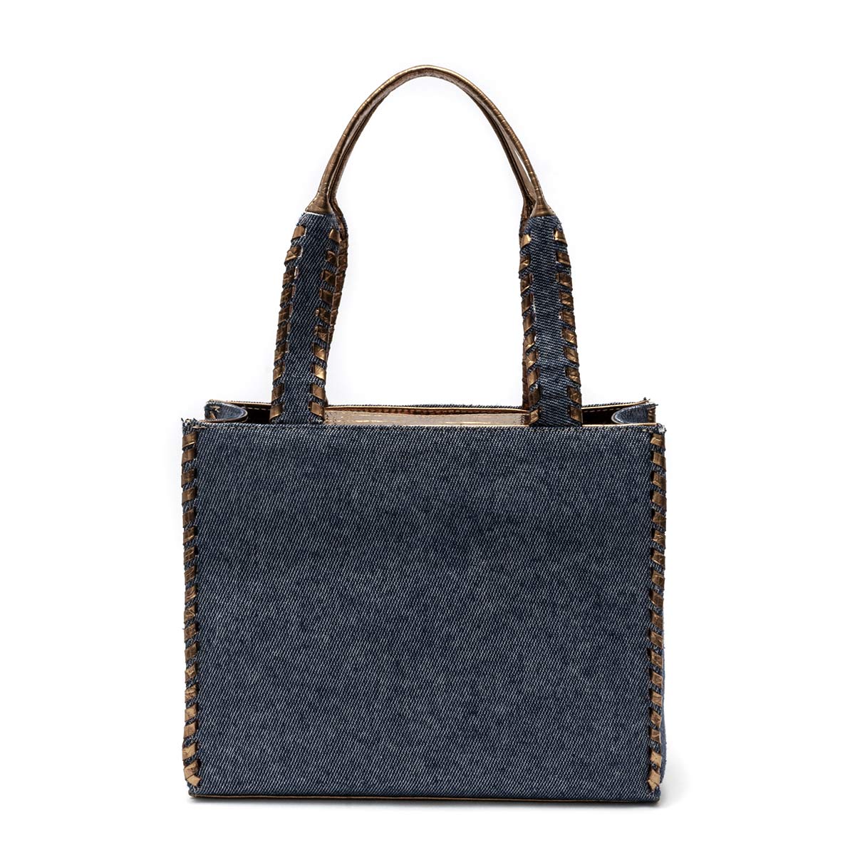 Bolsa-Mini-Tote-em-Jeans-e-Couro-Natural-Metalizado-Jeans-