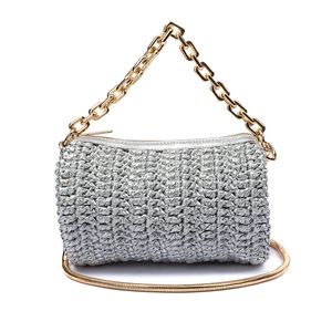 Bolsa Cloé Em Crochê Prata