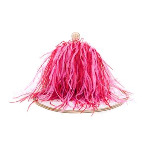Bolsa Lilly Em Plumas Pink/Vermelho