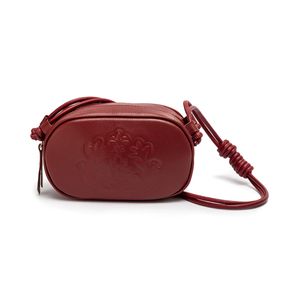 Mini Bolsa Helena Em Couro Cranberry