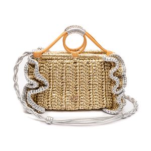 Bolsa Peplum Tote Metalizada Champagne + Prata