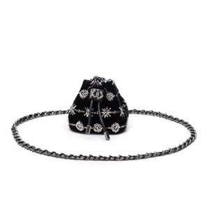 Nano Bucket Bordada Em Veludo V Etoile Preto