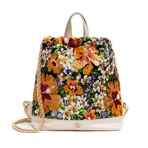 Backpack Bordada Em Paetê Vita  Perola
