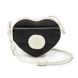 Bolsa Tiracolo Heart Em Palha E Couro Marshmallow