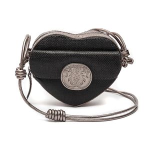 Bolsa Tiracolo Heart Em Palha E Couro Roxy