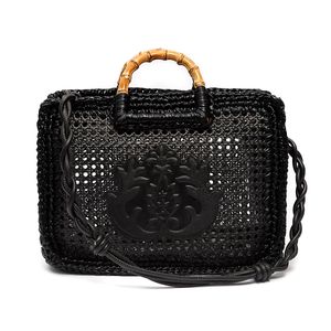 Maxi Bolsa Duna Em Crochê Metalizado Preto