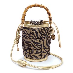 Bolsa Bucket Animalier Ouro
