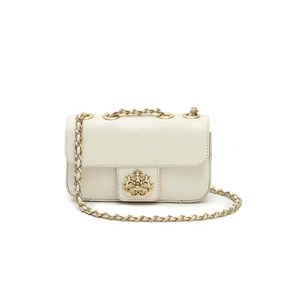 Mini Bolsa Anne Em Couro Natural  Lizard Marshmallow