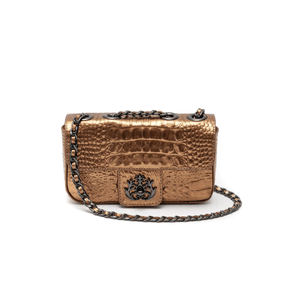 Mini Bolsa Anne Em Couro Natural Bronze