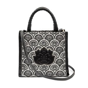 BOLSA MINI TOTE SIRENA JACQUARD PRETO