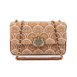BOLSA BAGUETE SIRENA JACQUARD CAMEL