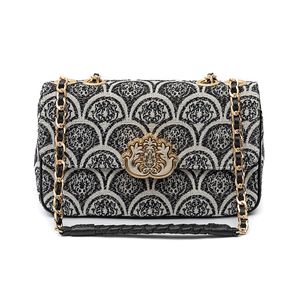 BOLSA BAGUETE SIRENA JACQUARD PRETO