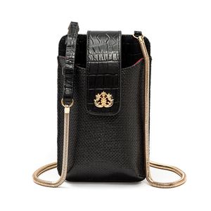 Bolsa Porta Celular Tiracolo Em Palha Preto