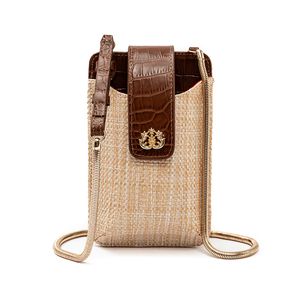 Bolsa Porta Celular Tiracolo Em Palha Chocolate