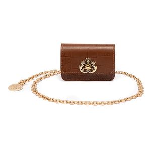 Nano Bolsa com Corrente Transversal - Forever Maxi Croco Pecan