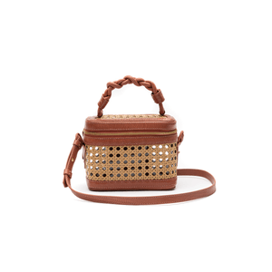 BOLSA MEGHAN VANITY LIZARD PALHA LICHIA